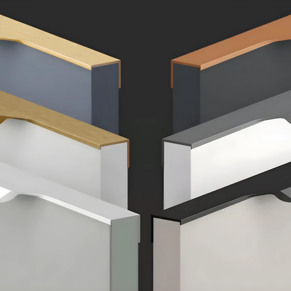 Recessed Edge Pull Cabinet Handle with Angled Profile & Fingerprint-Resistant Finish for Drawers & Cabinets | Lonoma
