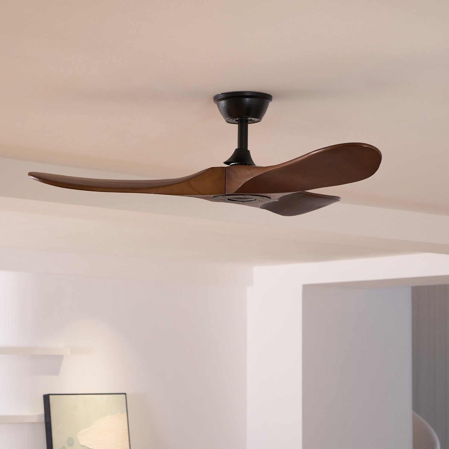 Ventilateur de Plafond Bois Naturel 6 Vitesses Silencieux Design Moderne Salon Chambre Circulation Air | Koossa