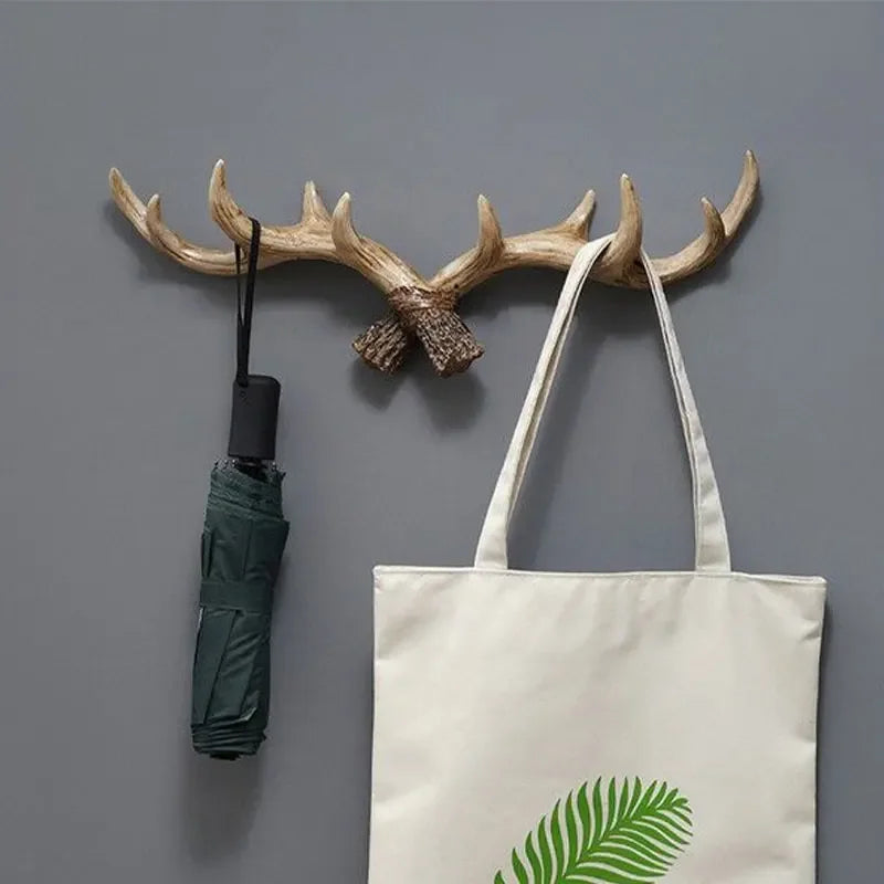 Patère murale forme bois de cerf en résine vintage 3 tailles décoration entrée couloir style rustique bohème | Koossa