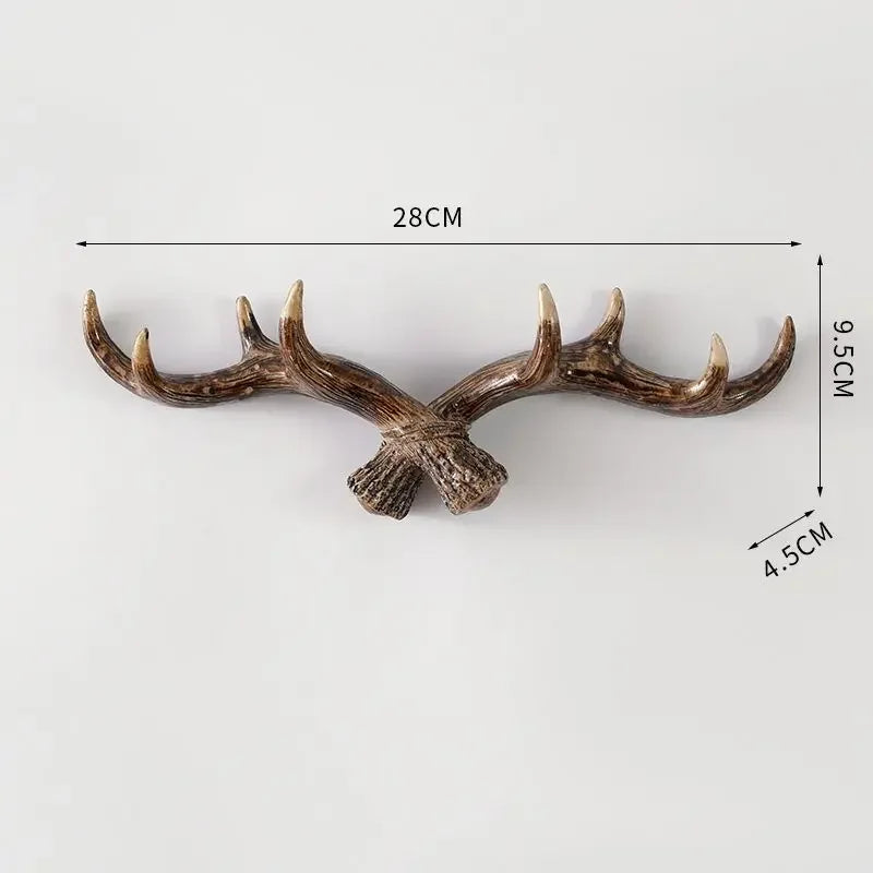 Patère murale forme bois de cerf en résine vintage 3 tailles décoration entrée couloir style rustique bohème | Koossa