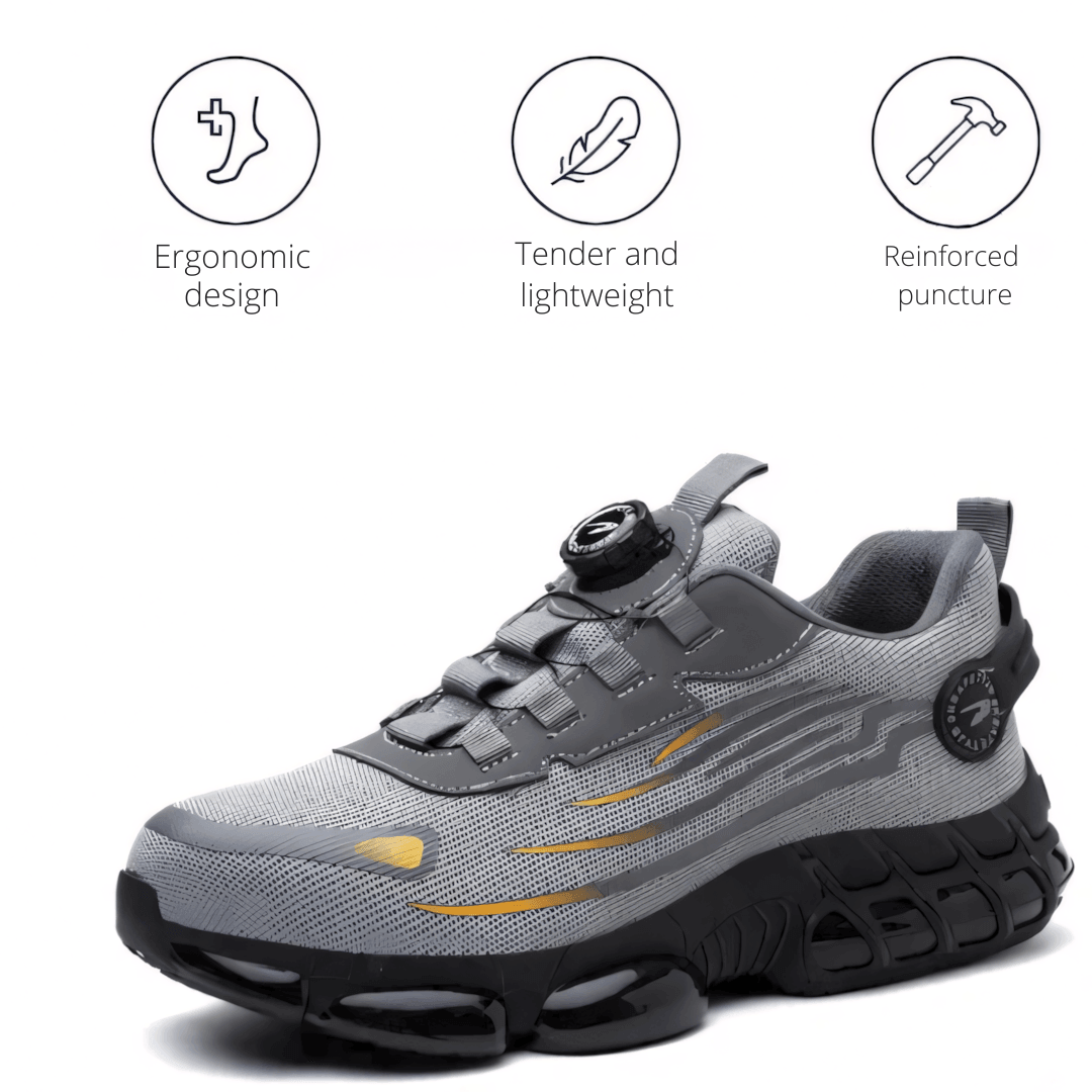 Men's Steel Toe Work Shoes with Arch Support, Slip-Resistant Lightweight Safety Sneakers for Warehouse, Construction & Industrial Jobs | Lonoma