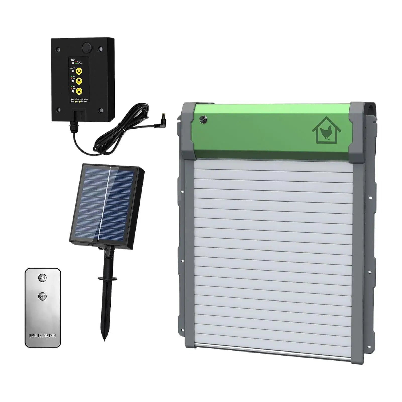 Automatic Chicken Coop Door Opener Solar Powered Timer Light Sensor Remote Control Motor Kit Weatherproof Predator Protection | Koossa