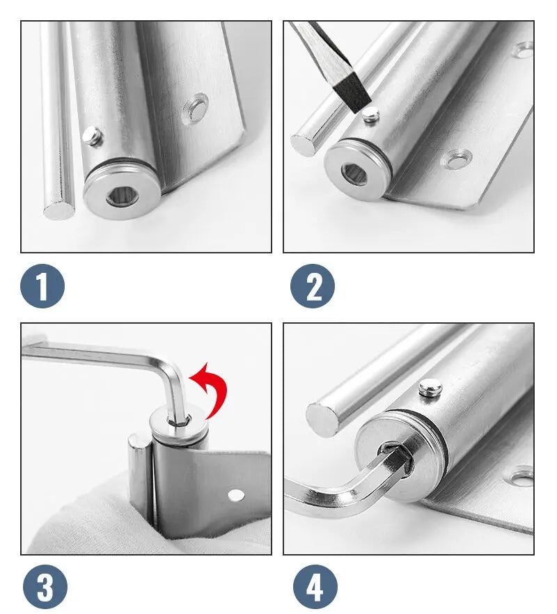 Ferme-porte automatique en acier inoxydable réglable 4 vitesses pour intérieur discret élégant et sécurisé | Koossa
