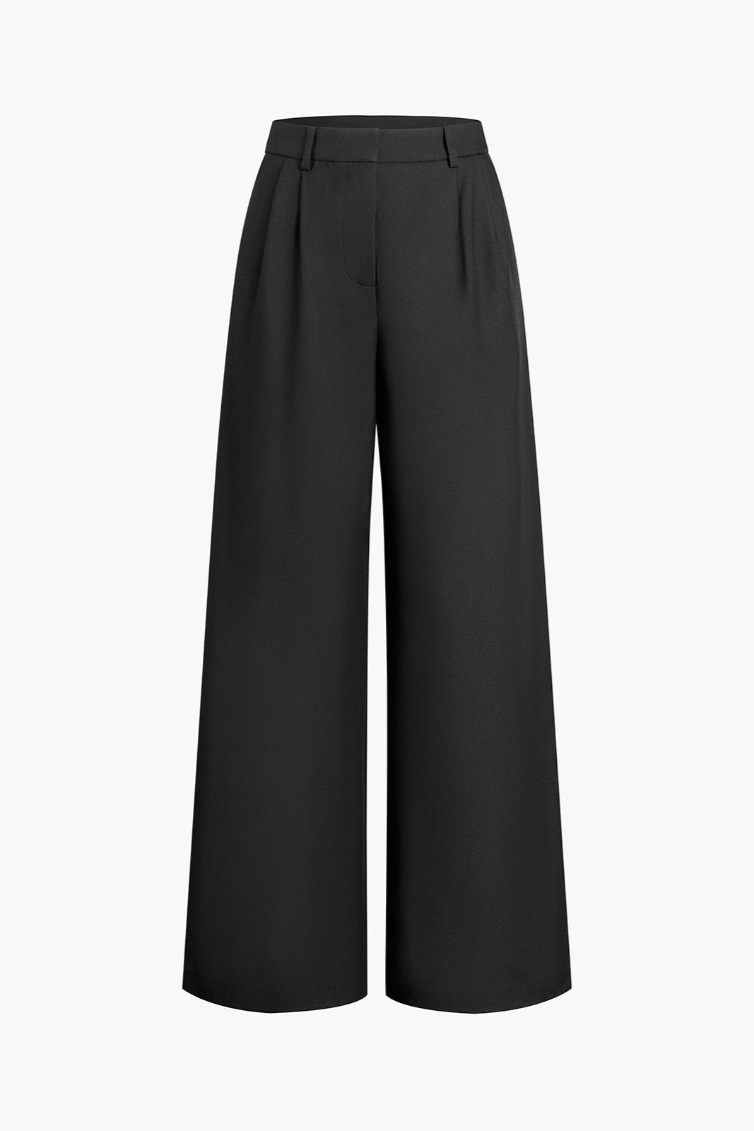 High-Waisted Wide-Leg Trousers in White with Pleated Front for Smart Casual Occasions | Koossa