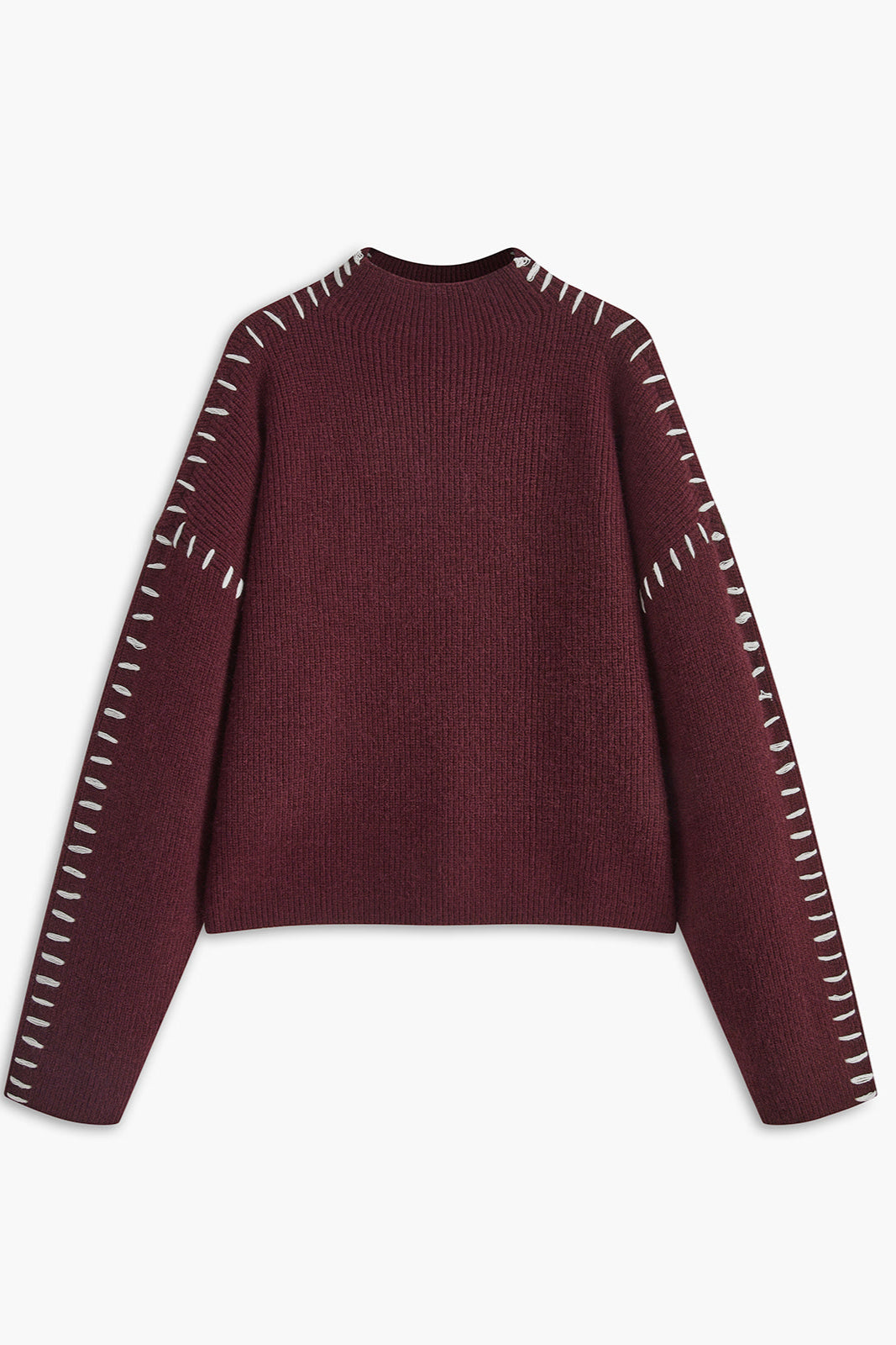 Relaxed Mock Neck Knitted Jumper in Soft Wool Blend for Effortless Layering and Everyday Elegance | Koossa