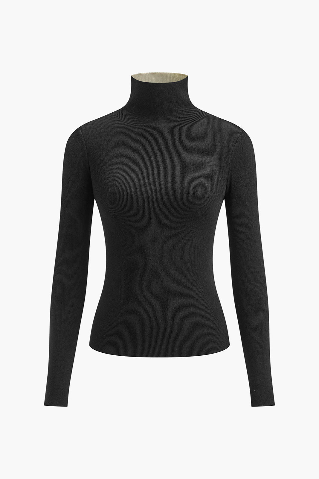 Reversible Two-Tone Knitted Jumper in Soft Double-Sided Cotton | Elegant Long Sleeve Knitwear for Autumn Winter | Koossa