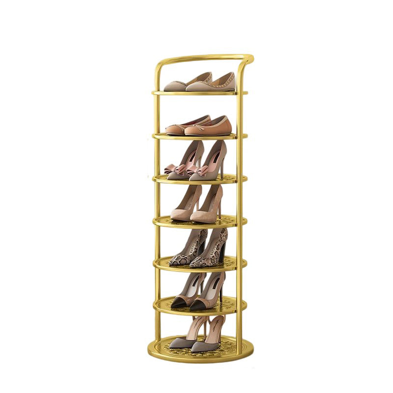 Vertical Shoe Rack 5-8 Tier Round Metal Tower Organizer Space-Saving for Entryway Bedroom Small Apartment Hallway Storage | Lonoma