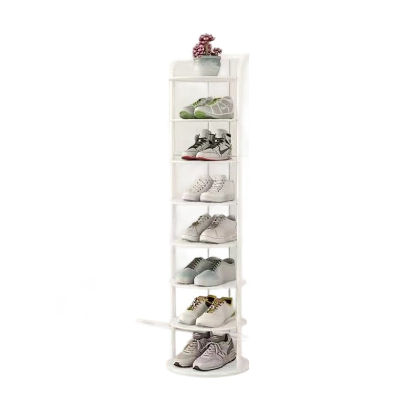 Vertical Shoe Rack 5-8 Tier Round Metal Tower Organizer Space-Saving for Entryway Bedroom Small Apartment Hallway Storage | Lonoma