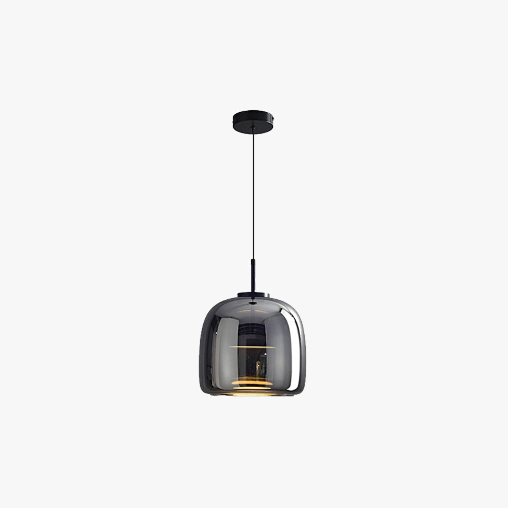 Smoky Gray Glass Pendant Light Single Bulb Adjustable Modern Hanging Fixture for Kitchen Island Dining Room Entryway Bedroom | Lonoma