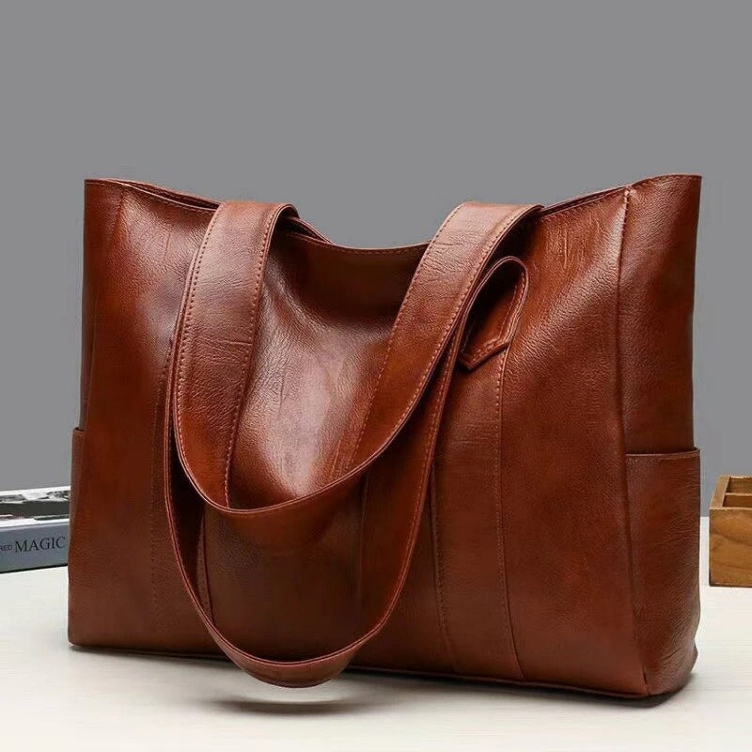 Women's Vintage Shoulder Handbag in Timeless Black and Brown — Classic Everyday Bag for Work and Special Occasions | Koossa