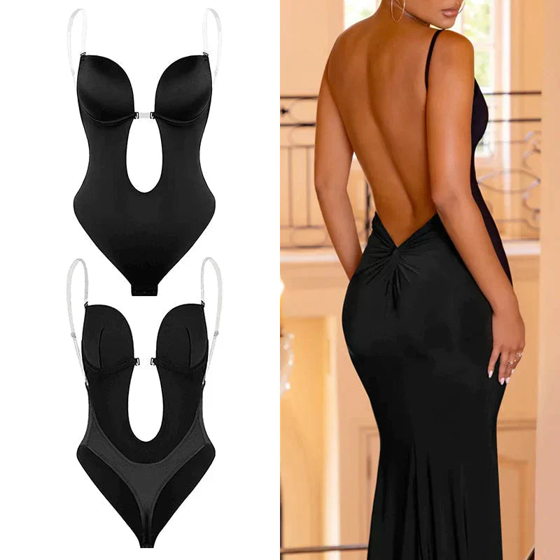 Women's Backless Shapewear Bodysuit in Black, Beige & White — Seamless Control Underwear for Evening Dresses | Koossa