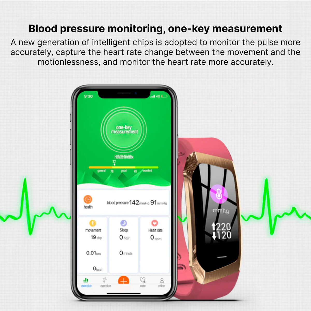 Montre Connectée Santé avec Suivi Cardiaque Continu et Mesure Tension Artérielle Étanche IP67 Multisport | Koossa