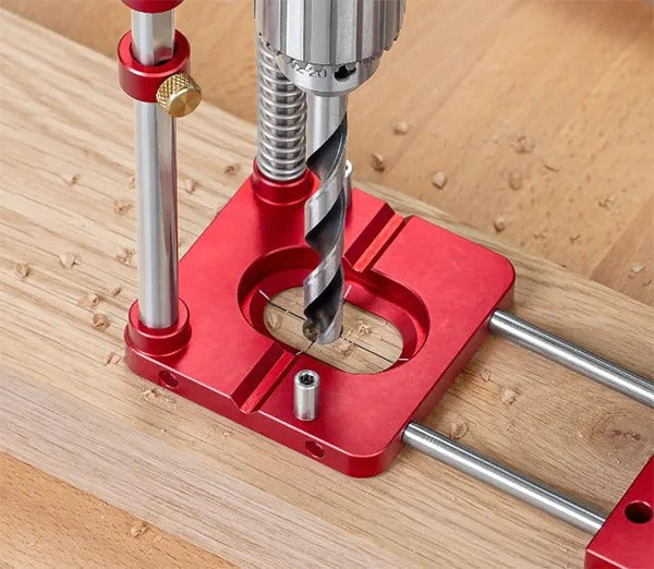 Support de guidage perpendiculaire en alliage 28,5×25,5 cm pour perçage 90° précis menuiserie bricolage | Koossa