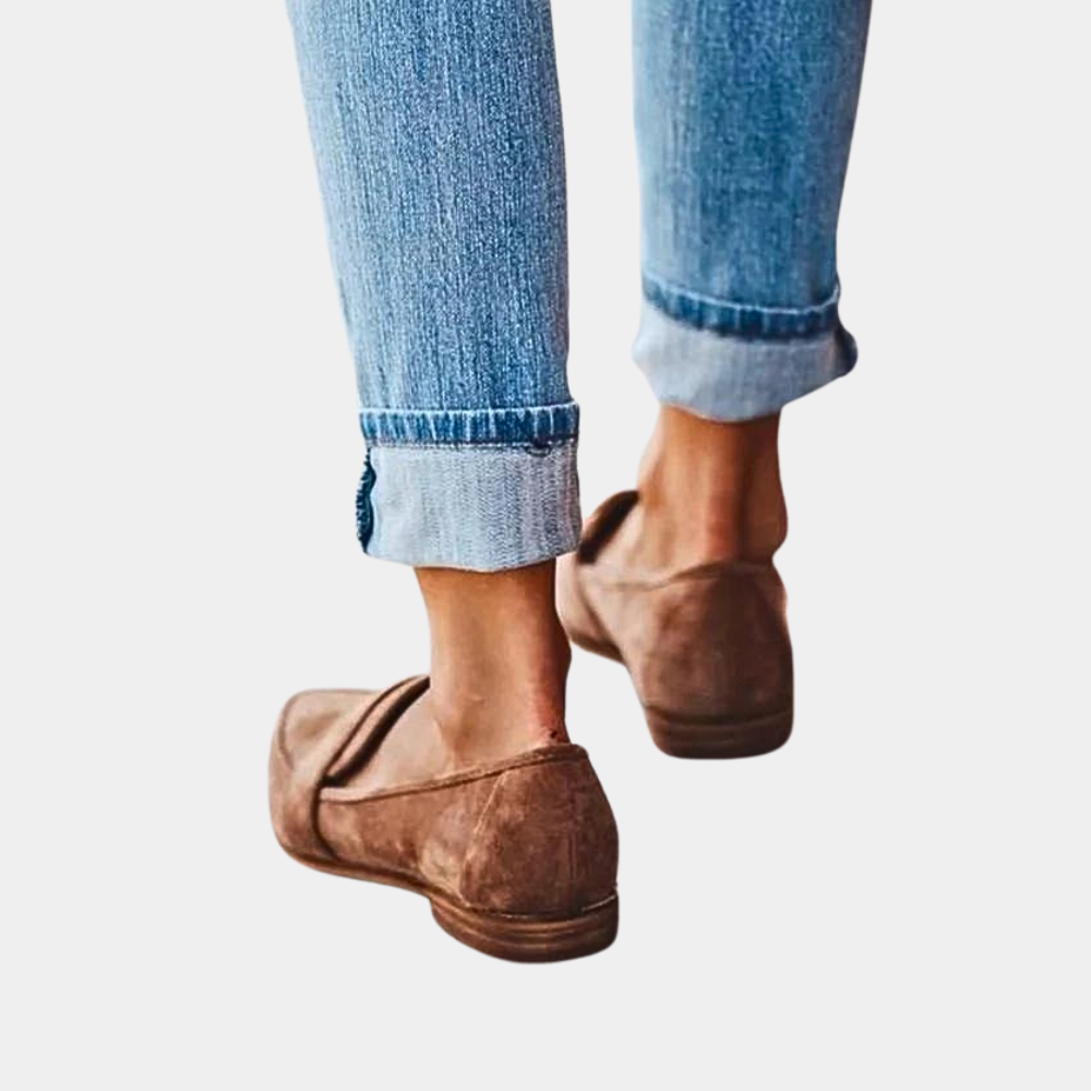 Pointed Toe Loafers in Grey, Khaki, Black & Leopard Print for Effortless Everyday Elegance | Women's Flat Slip-On Shoes for Work & Weekend | Koossa