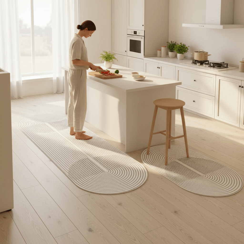 Tapis de Cuisine Antidérapant Mousse PU Confort Prolongé Debout Protection Sol Lavable Moderne 40x60 à 50x160 cm | Koossa
