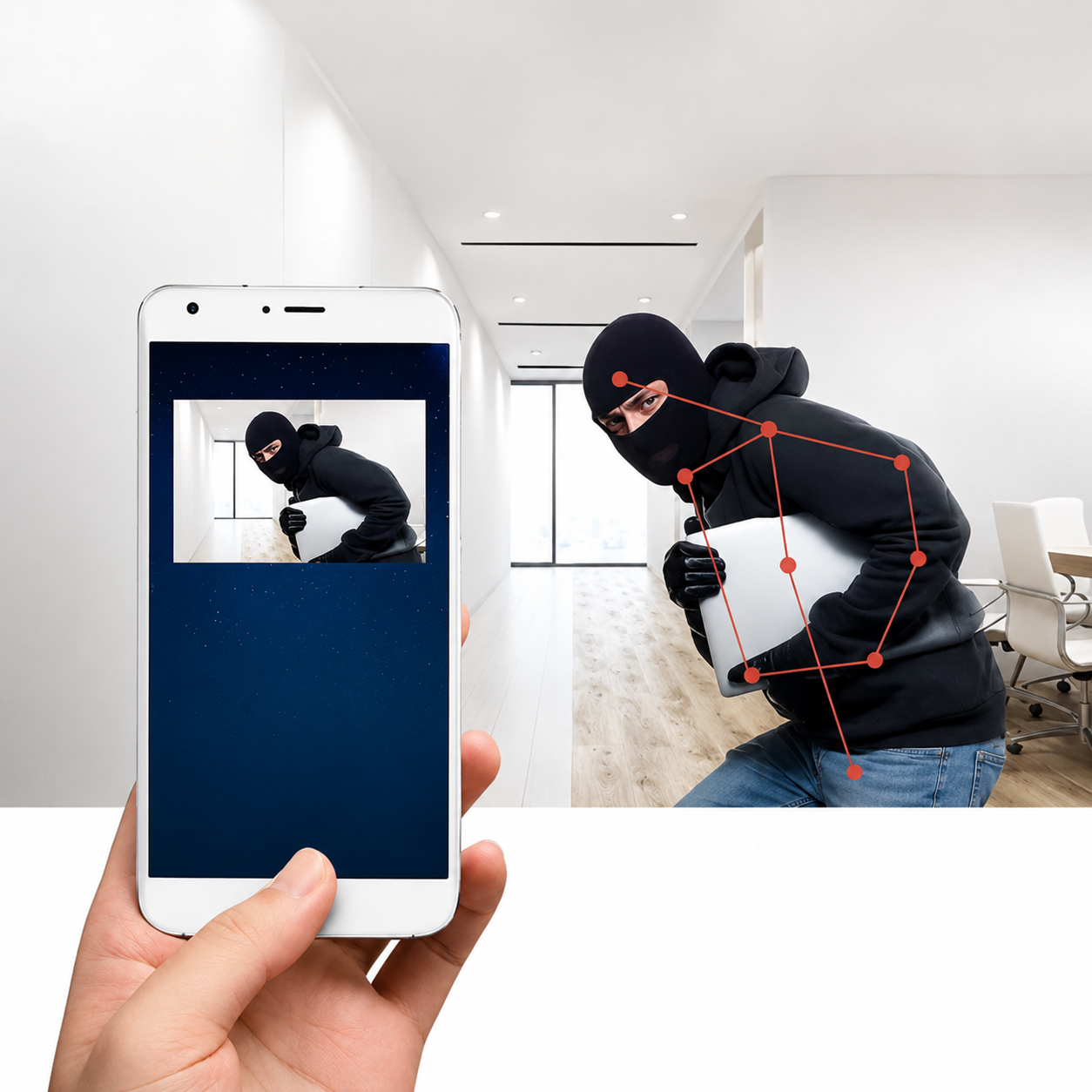 Caméra de surveillance HD compacte vision nocturne intérieur extérieur système sans fil sécurité maison | Koossa
