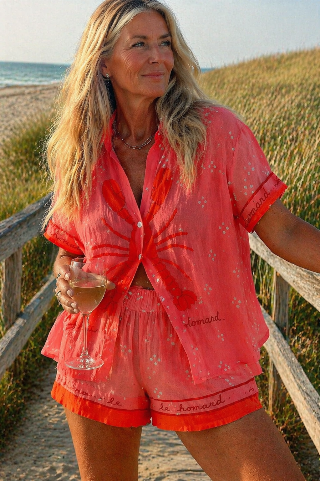 Women's Coordinated Shirt and Shorts Two-Piece Set in Lightweight Fabric for Warm Weather Holidays Casual Summer Outings Beach Resort Wear Relaxed Elegant Everyday Styling | Koossa
