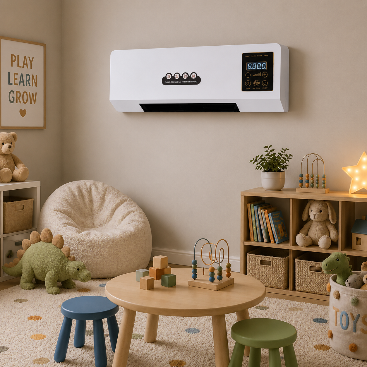 Système Climatique Mural 2-en-1 Ventilateur Chauffage 1800 W Blanc Gris Design Moderne Confort Toute Saison | Koossa