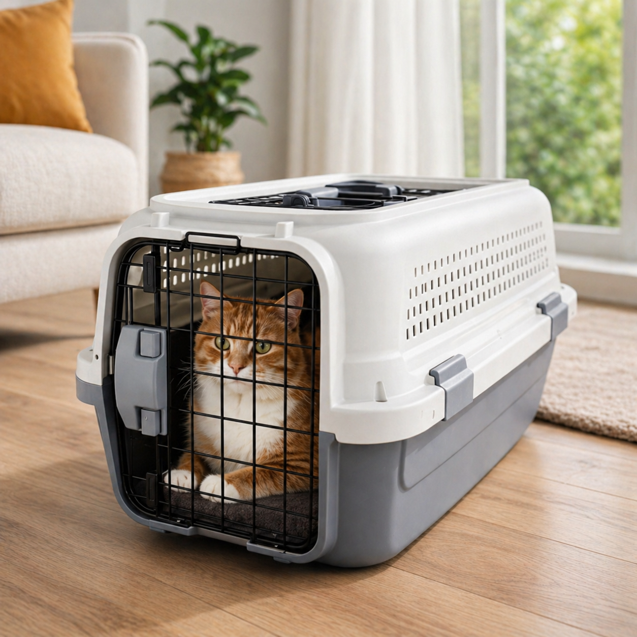 Pet Carrier Travel Crate 360° Ventilation Airline Approved Car Safe Washable Mat Dog Cat | Koossa