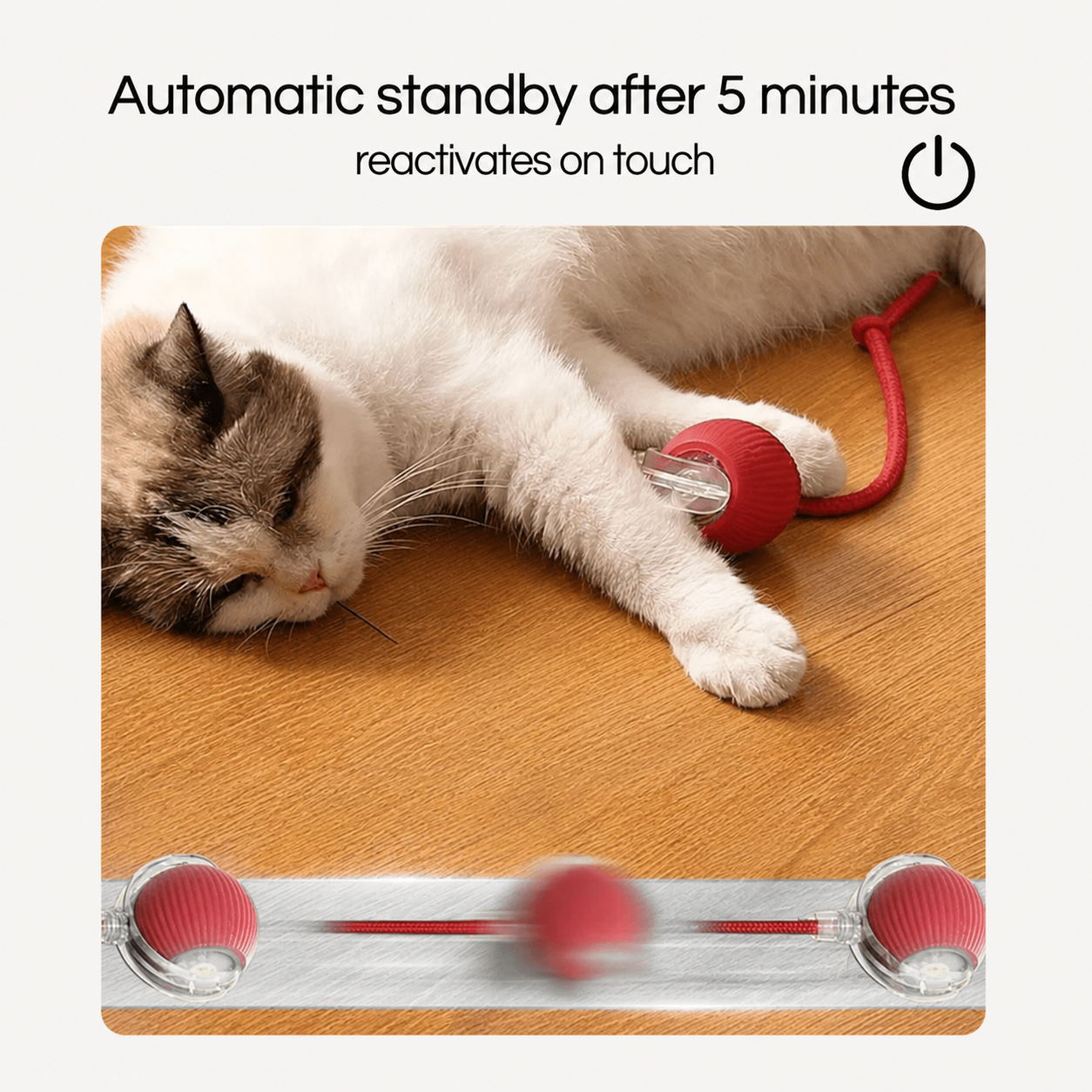Cat Dog Interactive Rolling Ball ABS Silicone 7cm Rechargeable 90min Touch Sensor Obstacle Avoid Silent Auto Ball | Koossa