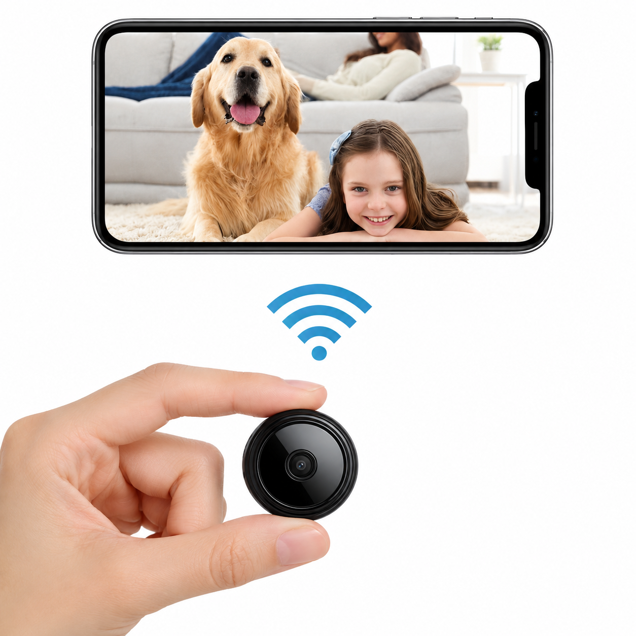 Caméra de surveillance HD compacte vision nocturne intérieur extérieur système sans fil sécurité maison | Koossa