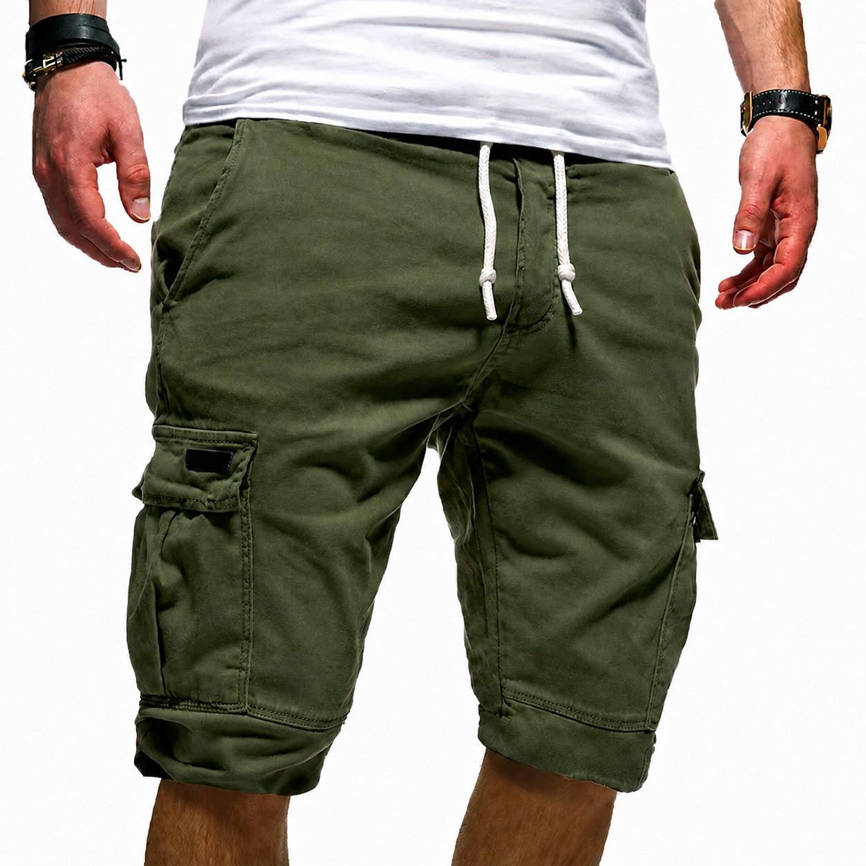 Men's Multi-Pocket Cargo Shorts in Versatile Neutral Tones for Summer Walking and Weekend Leisure | Koossa