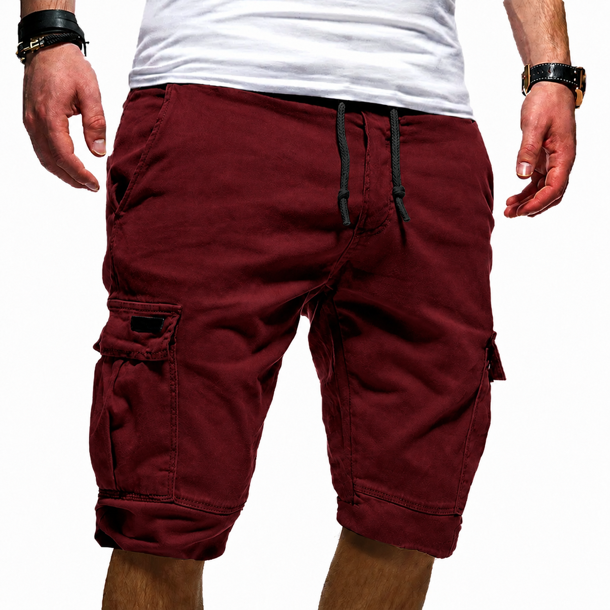 Men's Multi-Pocket Cargo Shorts in Versatile Neutral Tones for Summer Walking and Weekend Leisure | Koossa