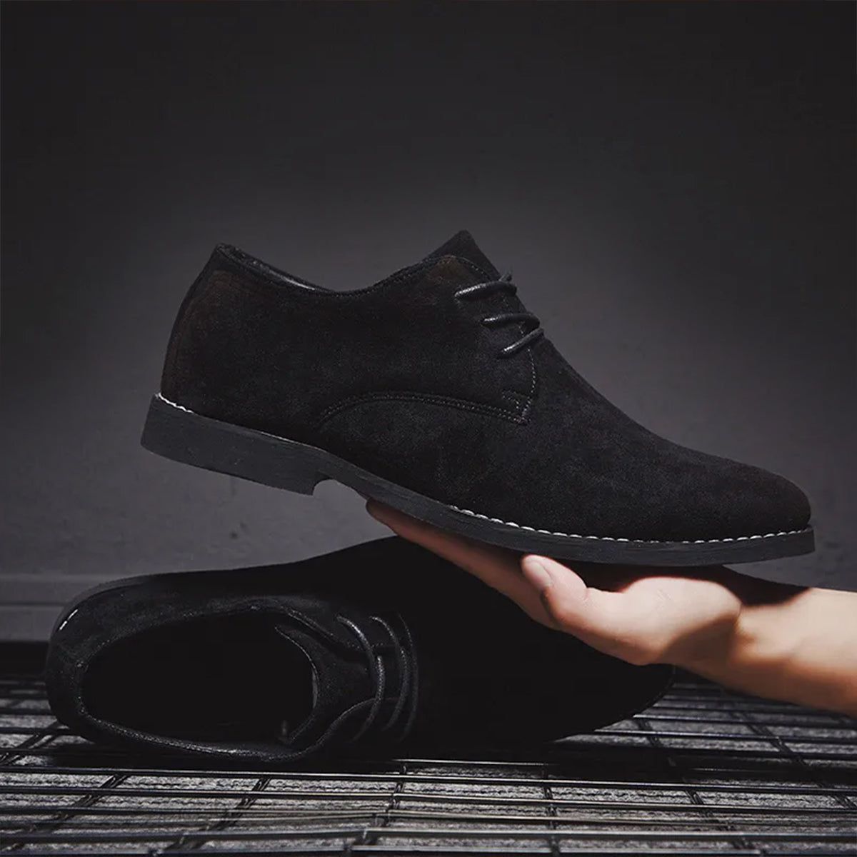 Men's Suede Oxford Lace-Up Dress Shoes – Versatile Leather Shoes for Work, Weddings & Casual Style | Lonoma