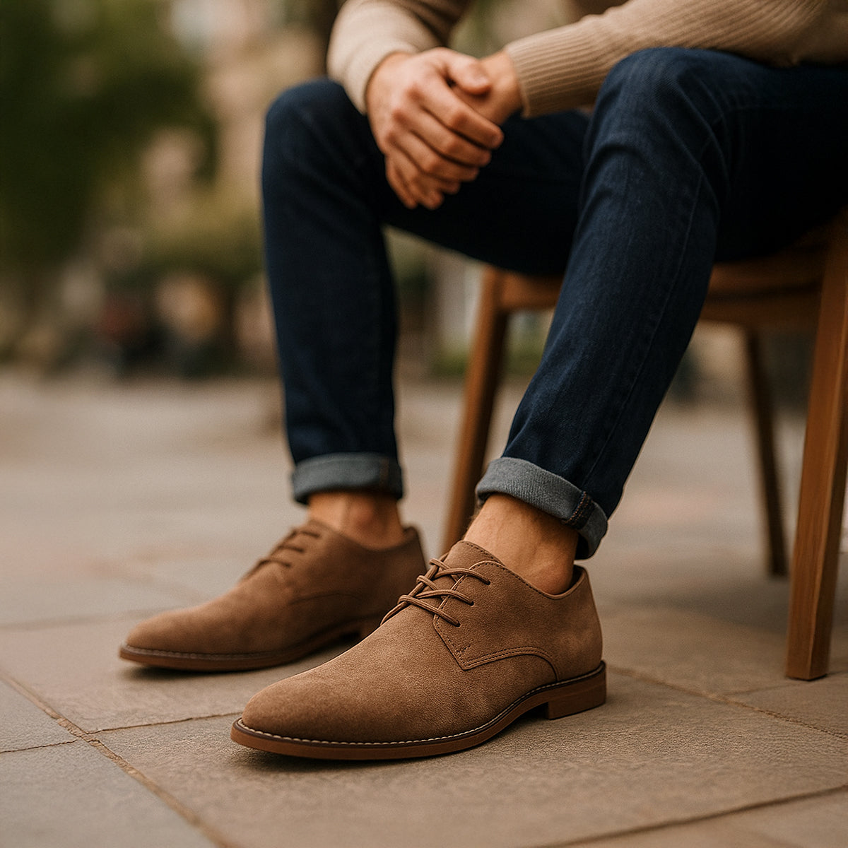 Men's Suede Oxford Lace-Up Dress Shoes – Versatile Leather Shoes for Work, Weddings & Casual Style | Lonoma