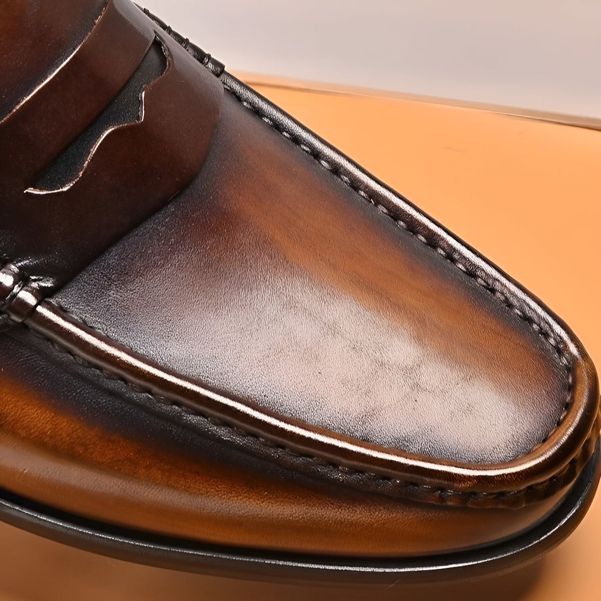 Men's Leather Loafers Business Dress Shoes Brown Black Formal Slip On Footwear for Office Work Wedding Events Smart Casual | Lonoma