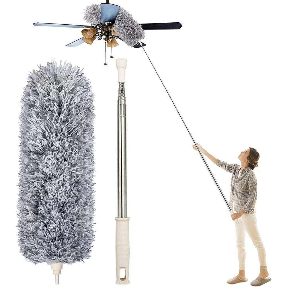 Telescoping Duster with Microfiber Head for Ceiling Fans, Vents & Fixtures — Extends to 110 Inches for Vaulted Ceilings & Hard-to-Reach Areas | Lonoma