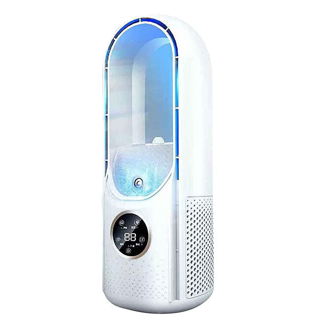 Rafraîchisseur d'Air Portable USB 100 ml Silencieux Sans Fil Blanc Bleu Bureau Chambre Maison Nomade Compact | Koossa