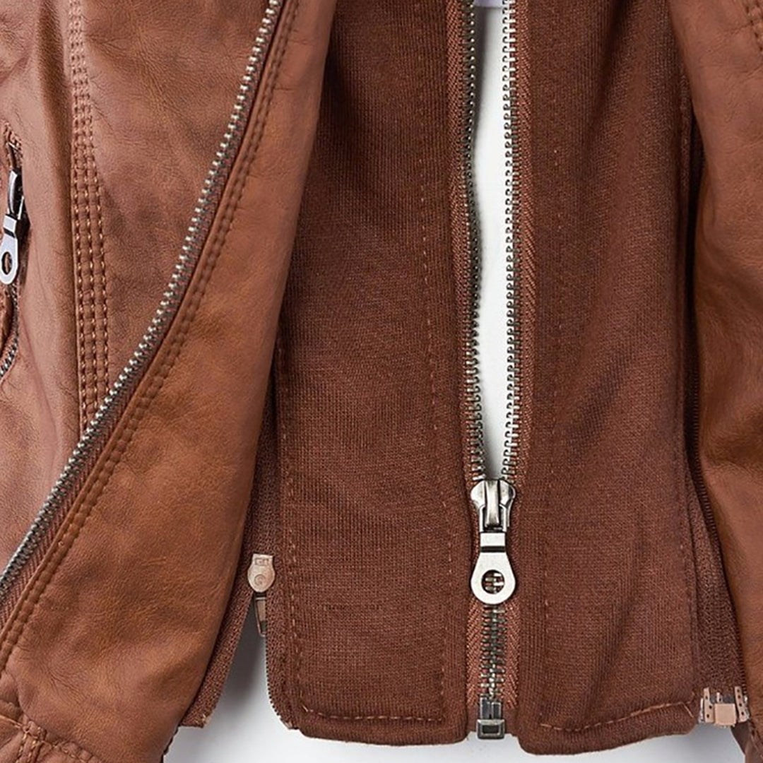 Women's Black Hooded Jacket with Zip & Button Fastening — Weather-Resistant Outerwear for Everyday Elegance | Koossa