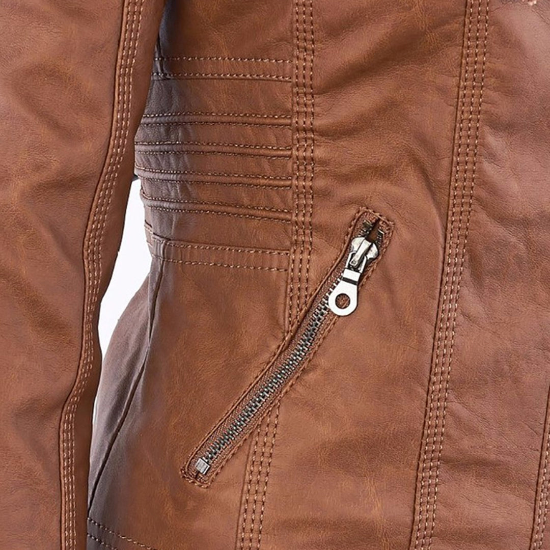 Women's Black Hooded Jacket with Zip & Button Fastening — Weather-Resistant Outerwear for Everyday Elegance | Koossa