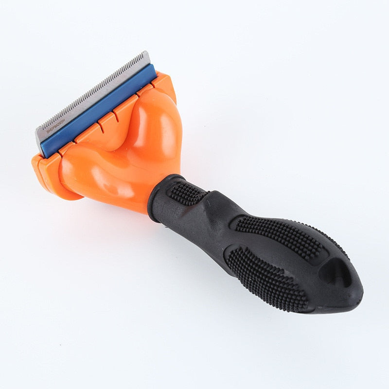 Dog Deshedding Brush Self-Cleaning Button French Bulldog Short Coat Grooming Tool Ergonomic Handle Shedding Remover Fur Comb | Koossa