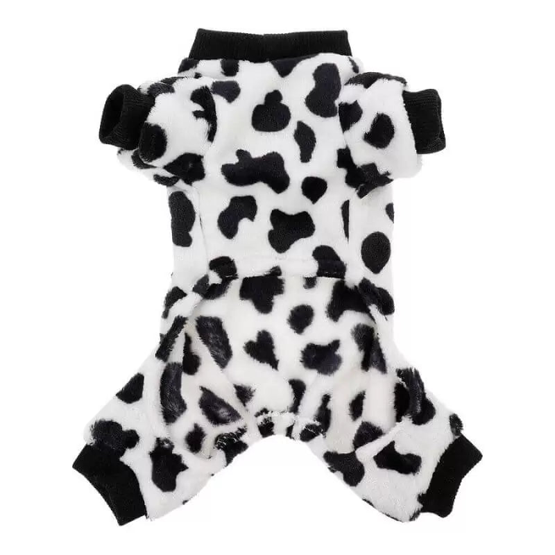 Dachshund Pyjamas Fleece Cow Print Full Body Jumpsuit S–XL Winter Dog Sleepwear Onesie Cold Weather | Koossa