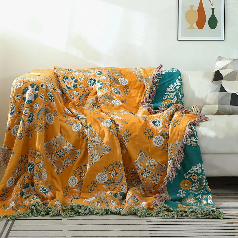 Boho Throw Blanket for Couch and Bed – Soft Lightweight Woven Blanket, Cozy Sofa Throw, Decorative Bed Blanket, All Season | Lonoma