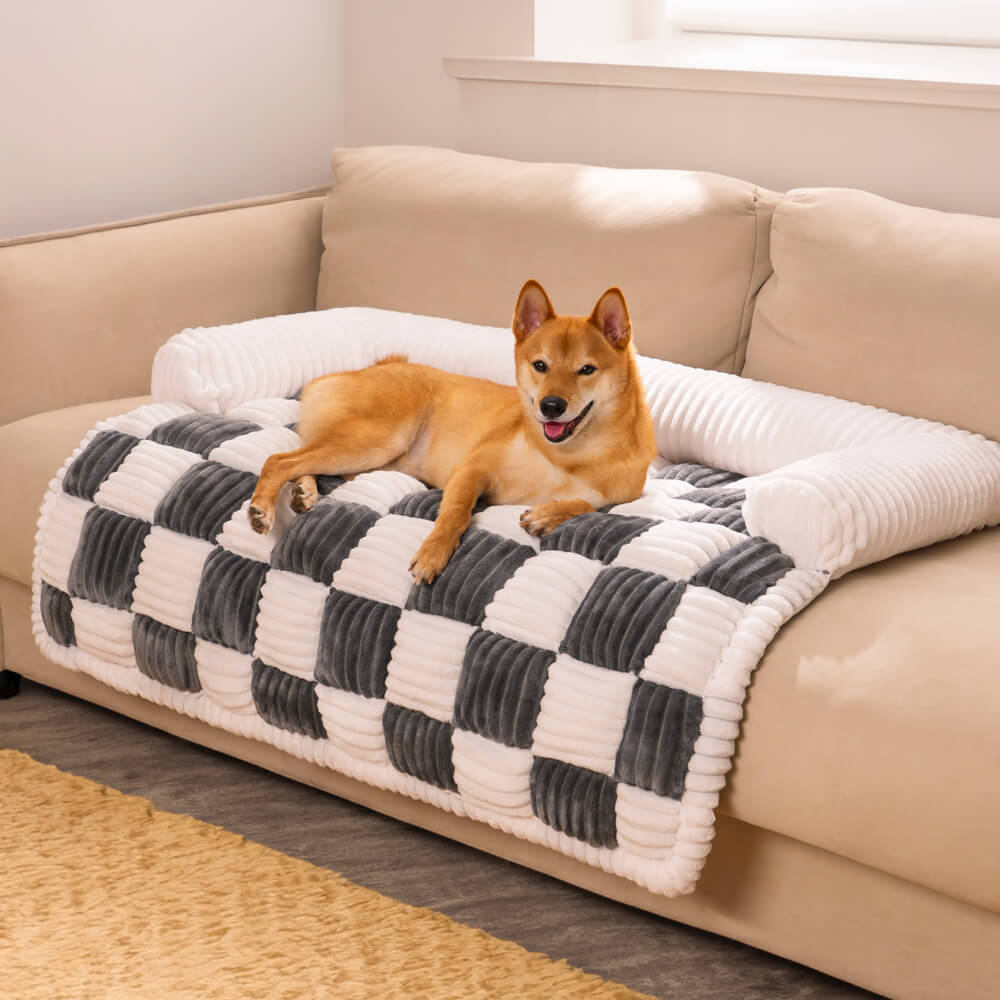 Dog Blanket Checkered Quilted Sofa Protector Small Medium Large Washable Pet Mat Cushion | Koossa