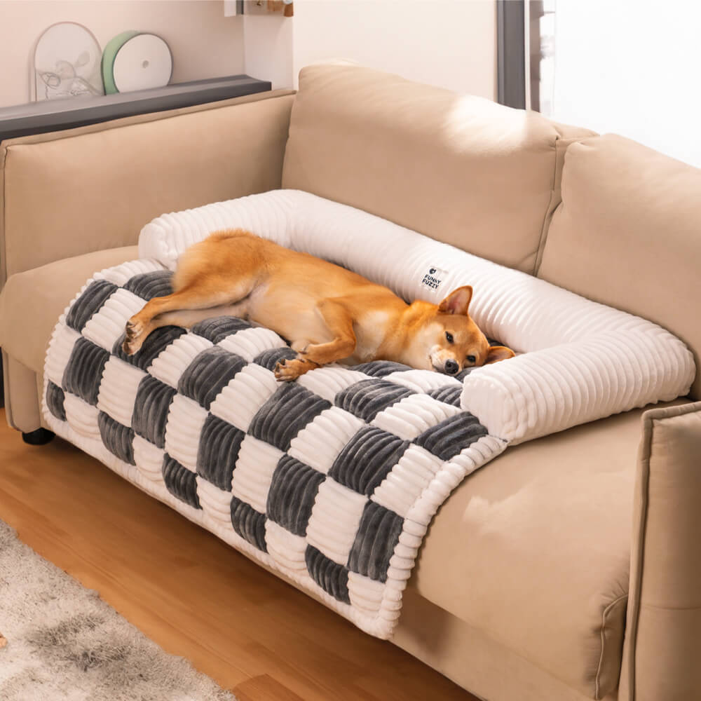 Dog Blanket Checkered Quilted Sofa Protector Small Medium Large Washable Pet Mat Cushion | Koossa