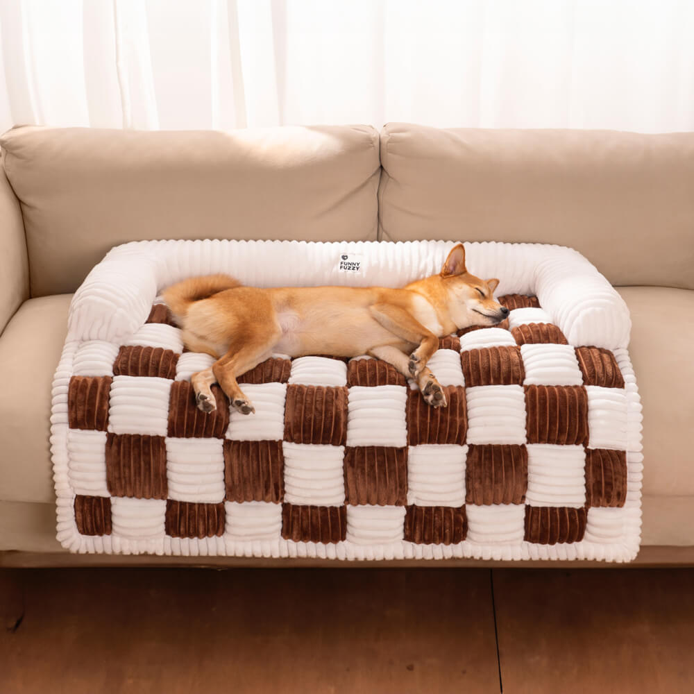 Dog Blanket Checkered Quilted Sofa Protector Small Medium Large Washable Pet Mat Cushion | Koossa