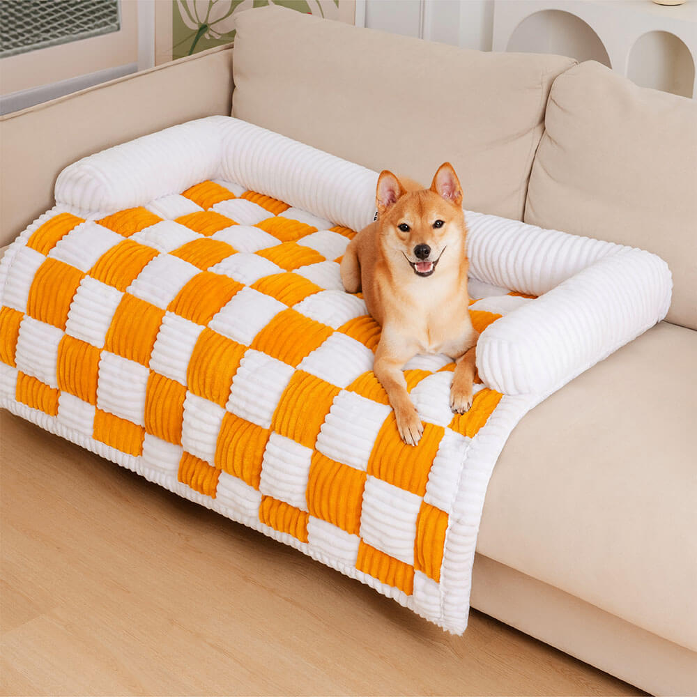 Dog Blanket Checkered Quilted Sofa Protector Small Medium Large Washable Pet Mat Cushion | Koossa
