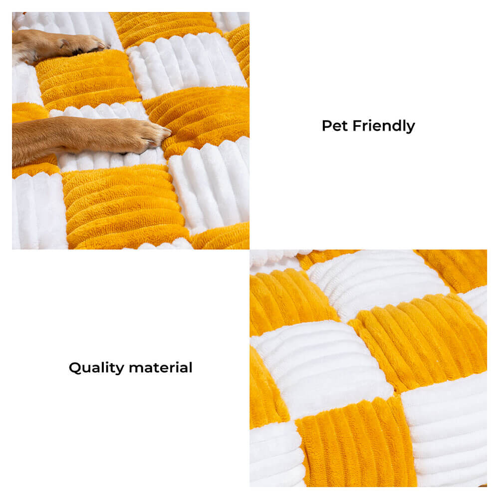 Dog Blanket Checkered Quilted Sofa Protector Small Medium Large Washable Pet Mat Cushion | Koossa