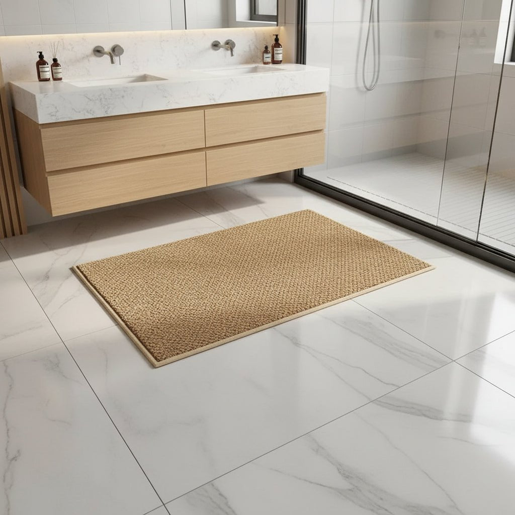 Paillasson Absorbant à Séchage Rapide Intérieur Extérieur Motif Géométrique Moderne Gris Beige Entrée | Koossa