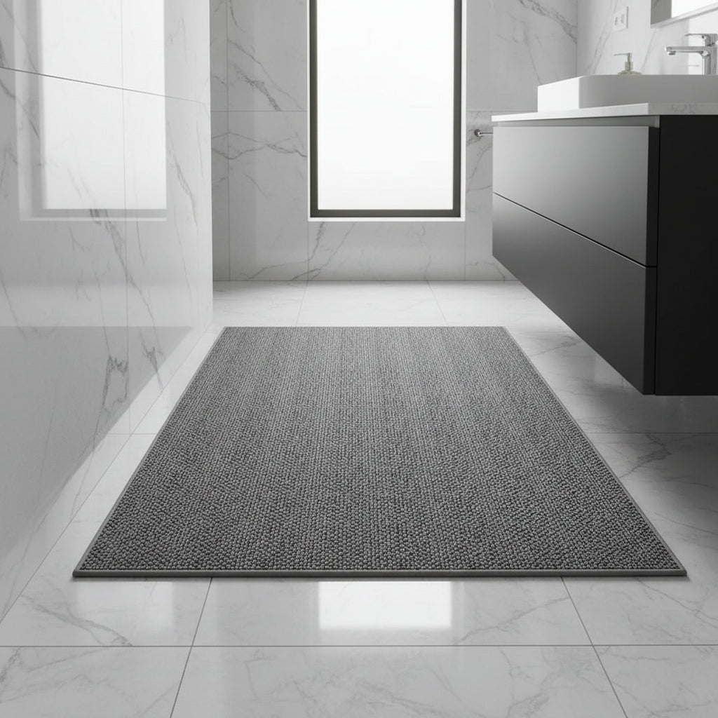 Paillasson Absorbant à Séchage Rapide Intérieur Extérieur Motif Géométrique Moderne Gris Beige Entrée | Koossa