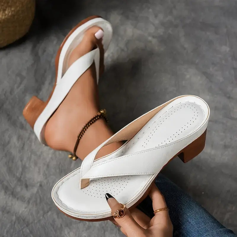 Women's Platform Sandals with Wide Cross Strap in Gold, Black, Brown & White for Effortless Summer Elegance | Koossa