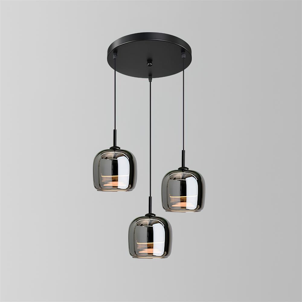 Smoky Gray Glass Pendant Light Single Bulb Adjustable Modern Hanging Fixture for Kitchen Island Dining Room Entryway Bedroom | Lonoma