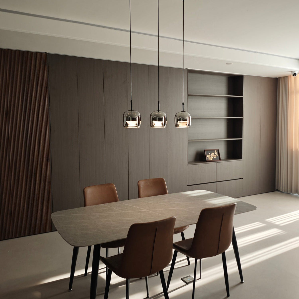 Smoky Gray Glass Pendant Light Single Bulb Adjustable Modern Hanging Fixture for Kitchen Island Dining Room Entryway Bedroom | Lonoma