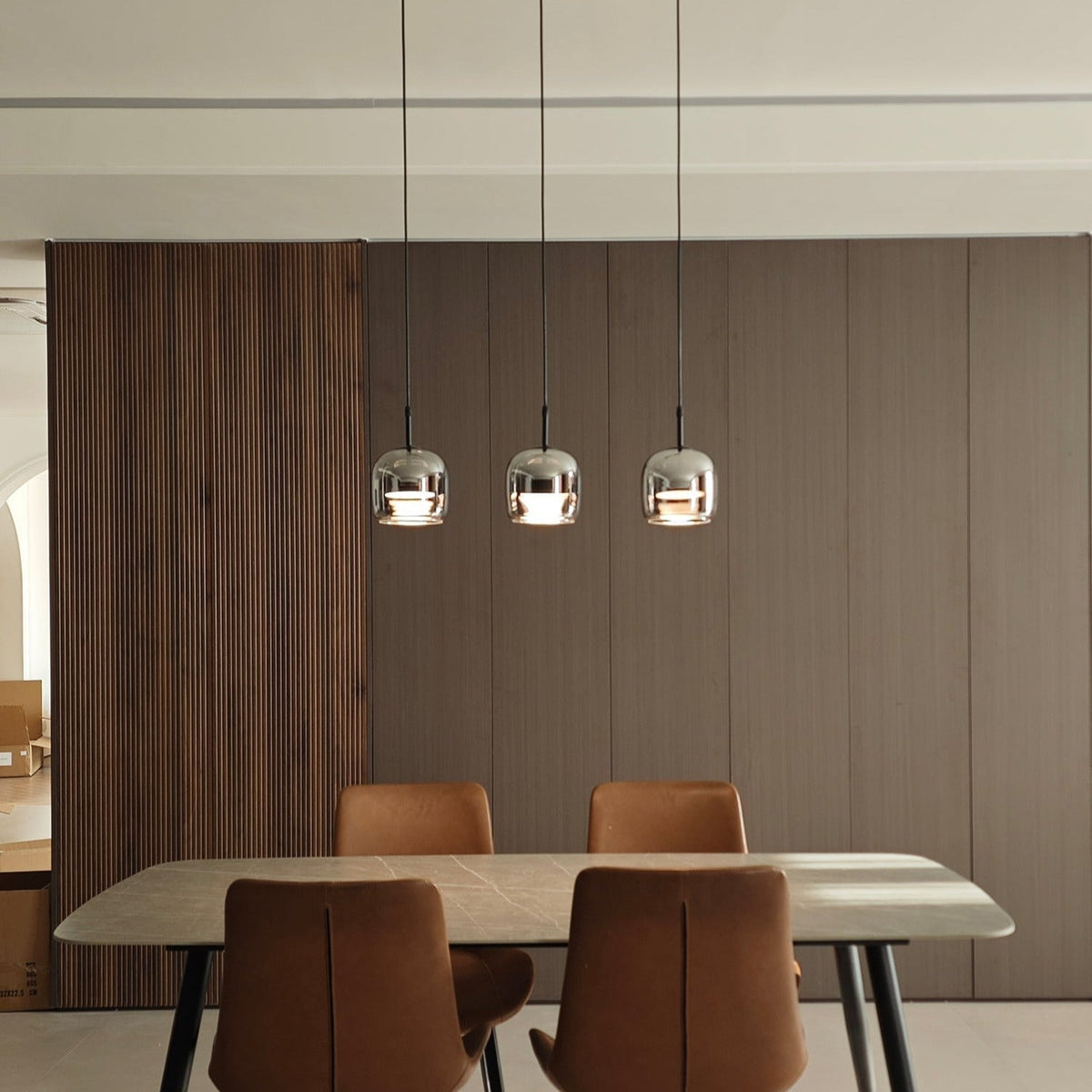 Smoky Gray Glass Pendant Light Single Bulb Adjustable Modern Hanging Fixture for Kitchen Island Dining Room Entryway Bedroom | Lonoma