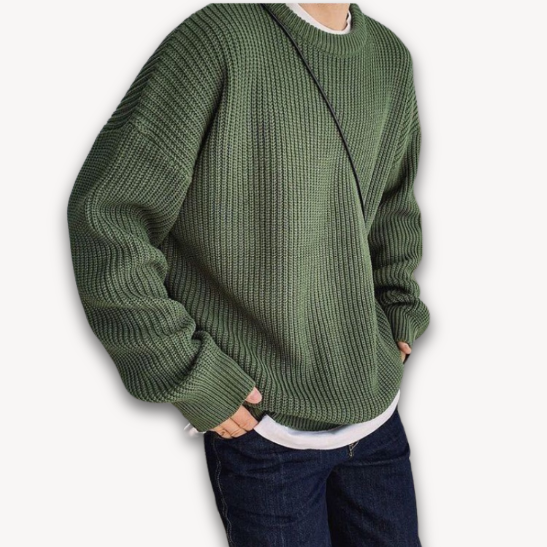 Women's Oversized Knitted Jumper in Twelve Colours — Relaxed Drop-Shoulder Pullover with Ribbed Cuffs for Effortless Weekend Style | Koossa