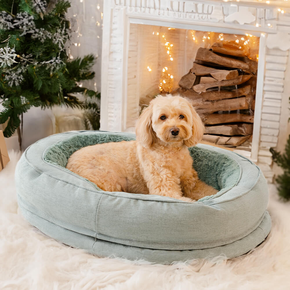 Dog Bed Donut Oval Orthopaedic Foam M L XL 2XL Waterproof Washable Anti-Slip Calming Cuddler Pet Sofa Bed | Koossa